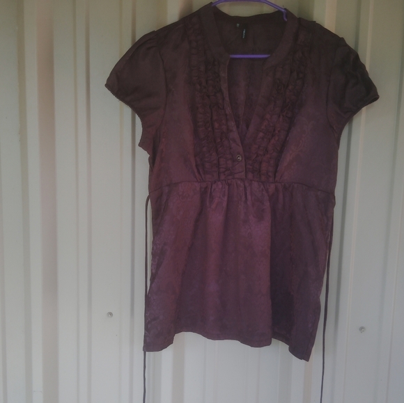 Women's Brown Floral Print Top Dize XL Y2K Bohemian Boho Cottagecore - Picture 1 of 5